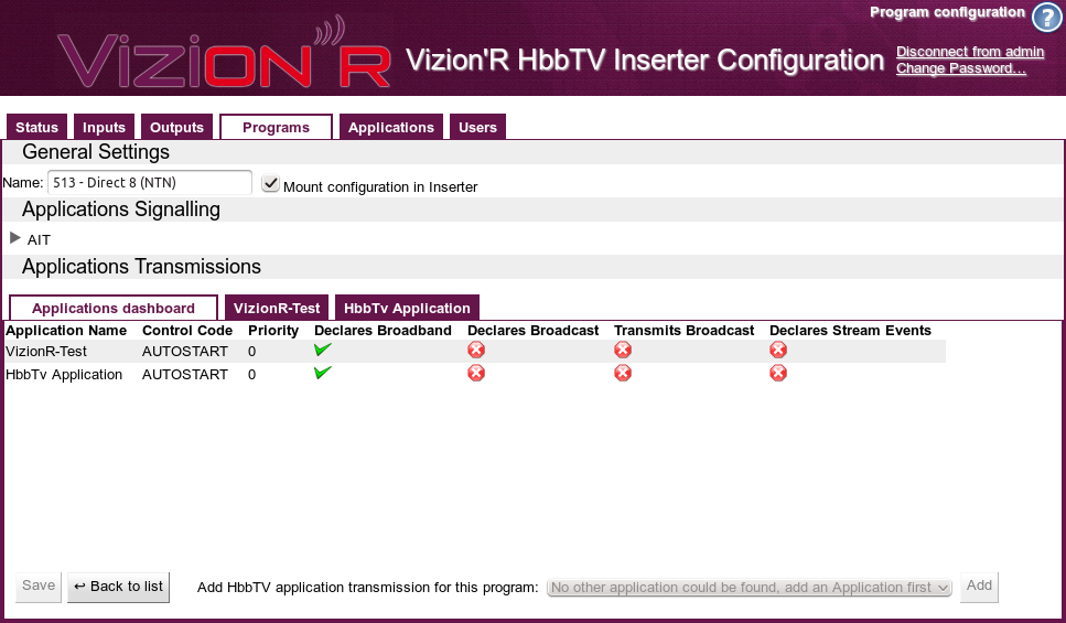 Detailed View of a Program (1)